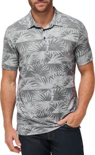 TravisMathew Sign Here Leaf Print Piqué Polo