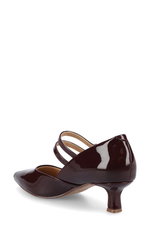 Journee Collection Carnation Kitten Heel Mary Jane Pump In Burgundy