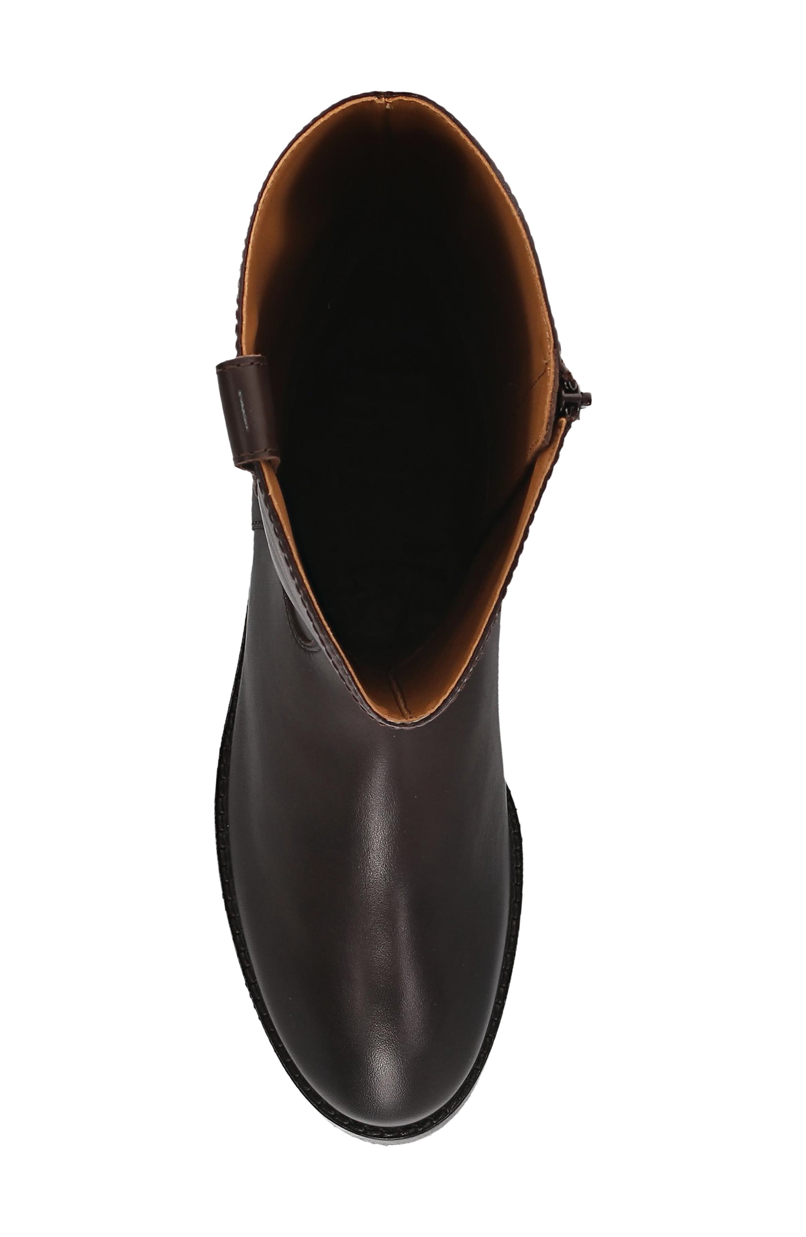Melissa Button Tall Boot, Alternate, color, DARK BROWN