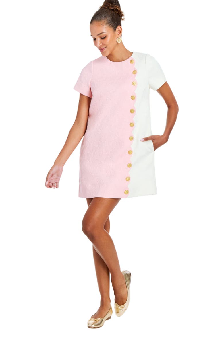 Mestiza New York Etta Sleeved Scallop Mini Dress, Main, color,