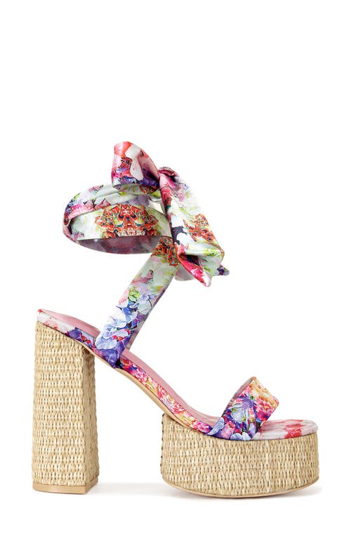 Azalea Wang Lazuli Ankle Wrap Platform Sandal In Pink
