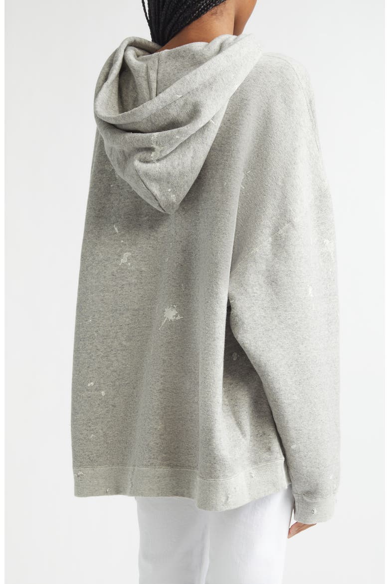 Not a Fan Paint Splattered Oversize Graphic Hoodie, Alternate, color, HEATHER GREY