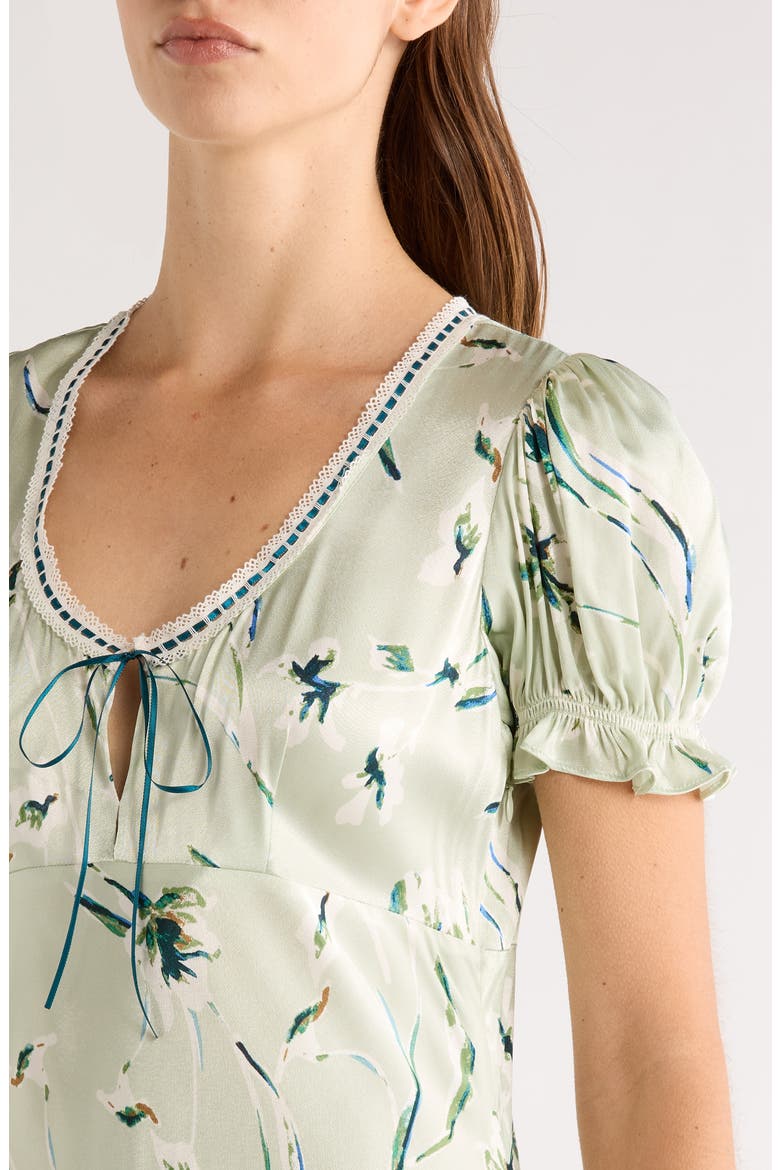 Allison Floral Tie Front Maxi Dress, Alternate, color, MINT LINNEA