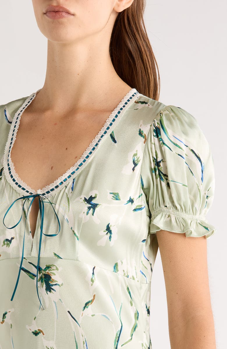 Rails Allison Floral Tie Front Maxi Dress, Alternate, color, Mint Linnea