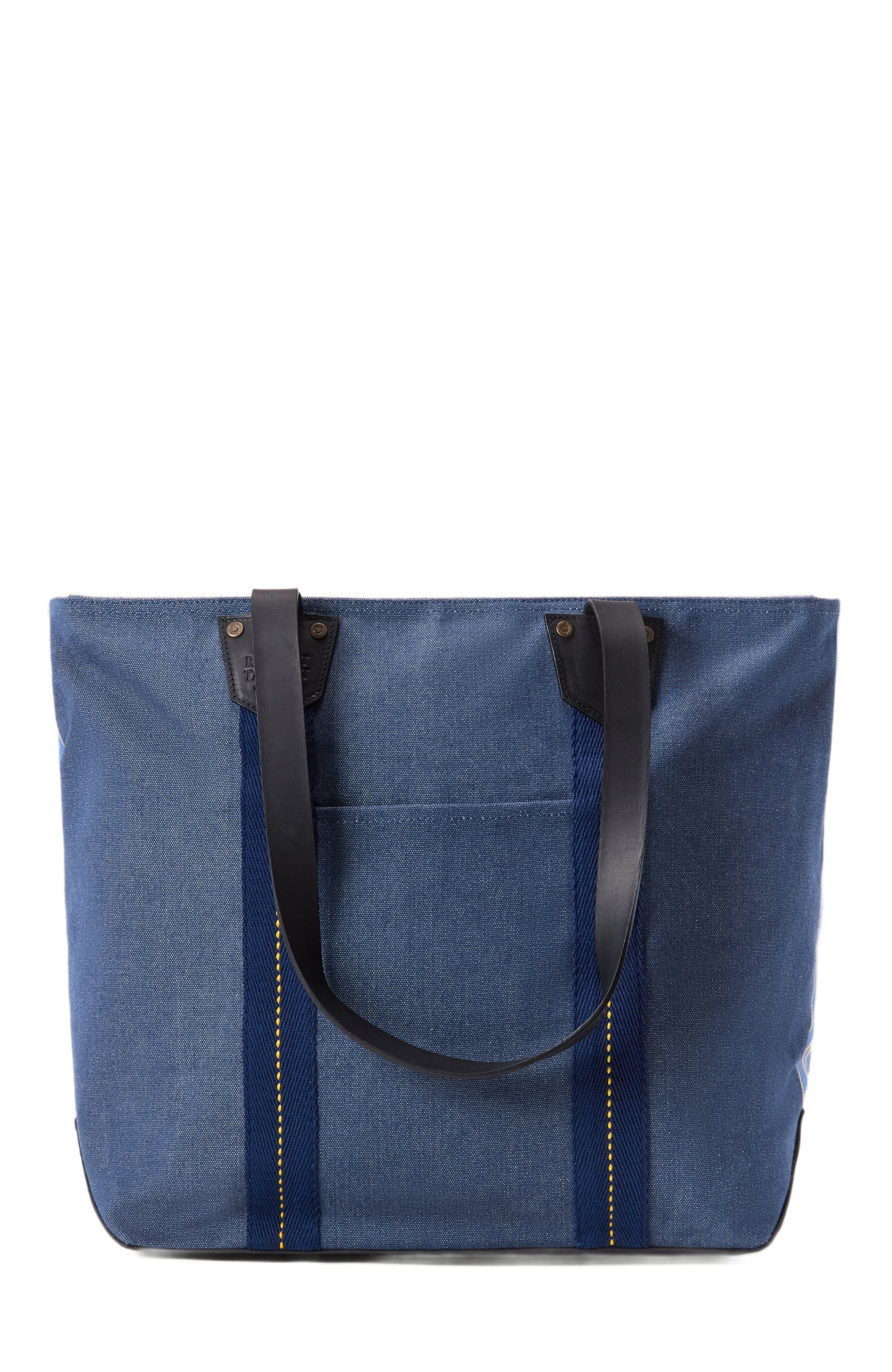 Robert Talbott Freeman Canvas Tote Bag, Main, color, Denim Blue