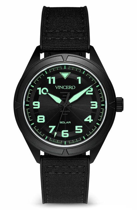 The Stratos Titanium Solar Webbing Strap Watch, 41mm