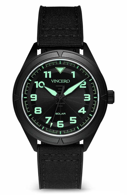 Vincero The Stratos Titanium Solar Webbing Strap Watch, 41mm