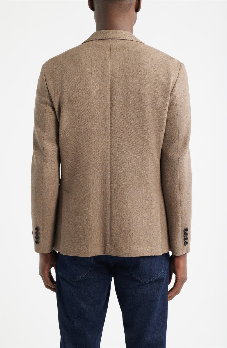 Nordstrom Henrik Trim Fit Brown Knit Cotton Blend Sport Coat, Alternate, color, Brown Kiwi Textured Knit
