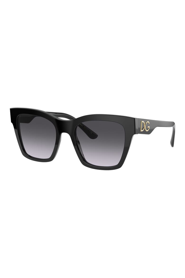 53mm Square Sunglasses, Alternate, color, BLACK/ LIGHT GREY GR BLACK