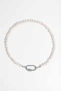 Joey Baby Freshwater Pearl Carabiner Clasp Gold Necklace