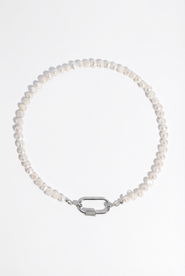Joey Baby Freshwater Pearl Carabiner Clasp Gold Necklace