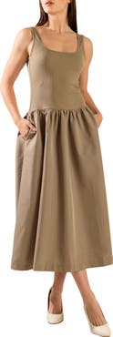 FREEMARKET Sleeveless Mixed Media Maxi Dress
