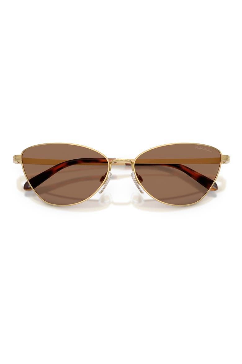 60mm Rectangular Sunglasses, Alternate, color, SHINY GOLD / BROWN