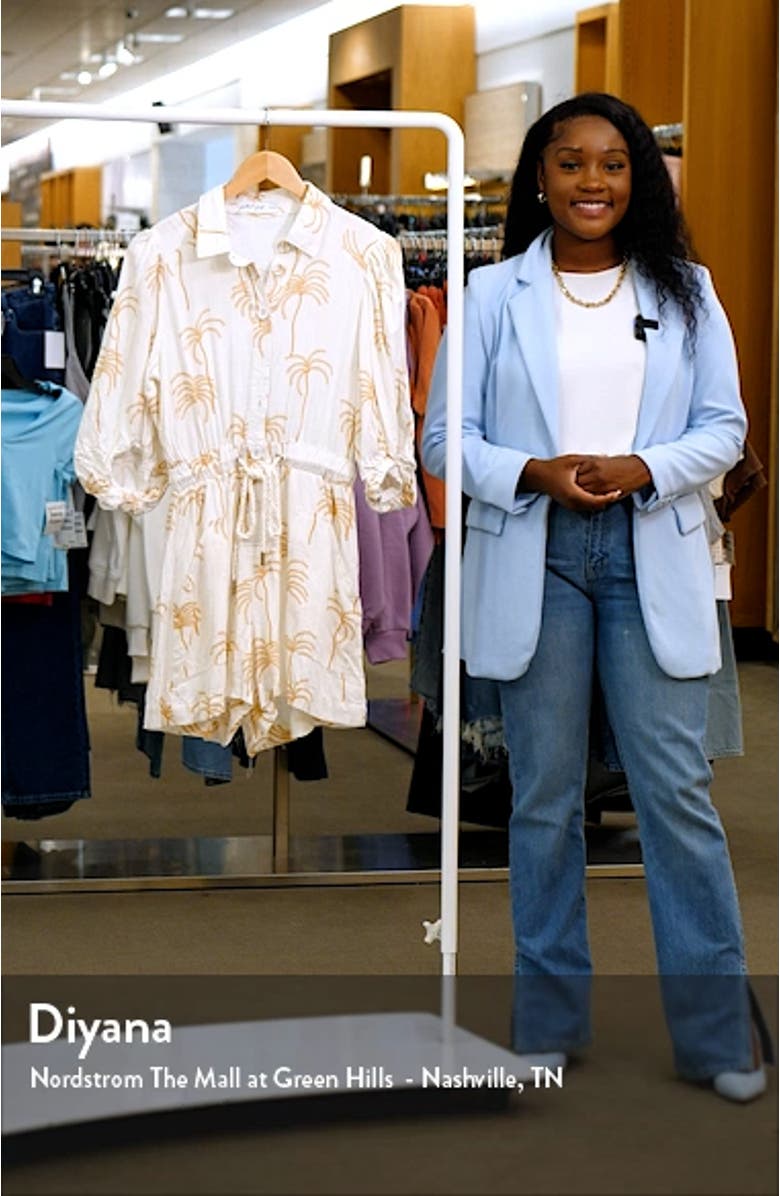 Gina Palm Print Romper, sales video thumbnail