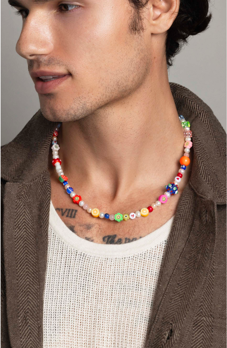 Nialaya Berry Pearl Necklace, Alternate, color, White / Multicolor