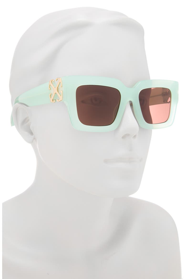 52mm Mystic Square Sunglasses, Alternate, color, SAGE BROWN