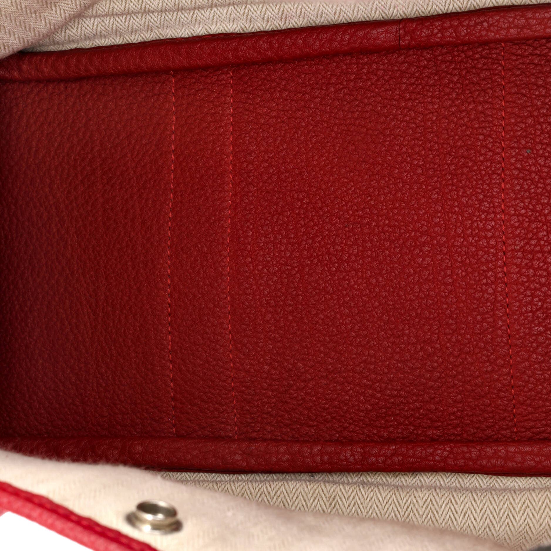 Pre-Owned Hermes Garden Party Tote Leather 30, Alternate, color, Rouge Vif