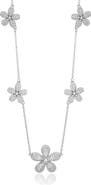 SUZY LEVIAN Cubic Zirconia Flower Pavé Station Necklace