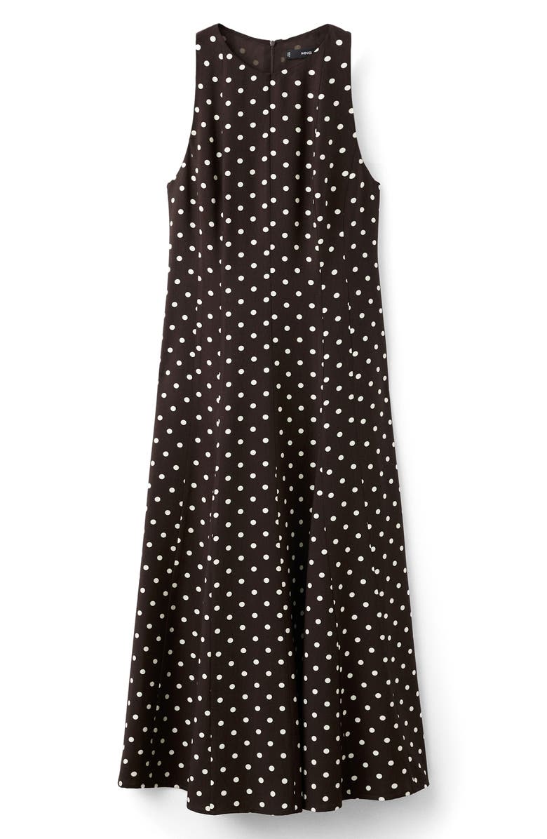 MANGO Polka Dot A-Line Midi Dress, Main, color, 