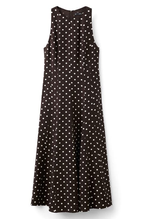 Polka Dot A-Line Midi Dress