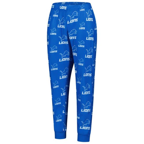 Outerstuff Youth Blue Detroit Lions All-over-print Long Sleeve T-shirt And Pants Sleep Set In Blue