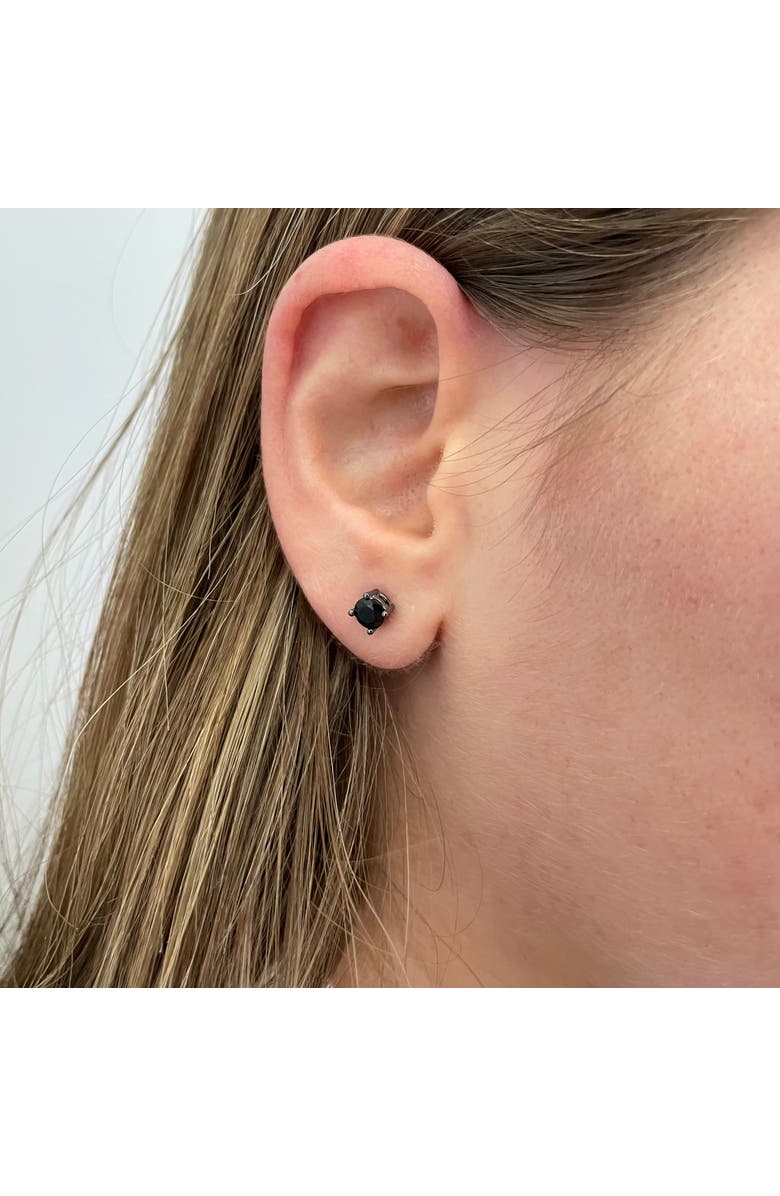 Donatello Gian Sterling Silver Black Rhodium Plated Round Studs, Alternate, color, Black