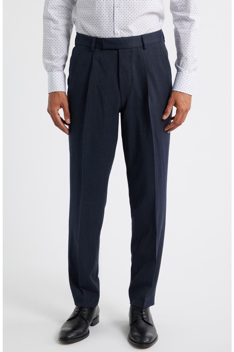 Heston Slim Fit Textured Stretch Wool Suit, Alternate, color, DARK BLUE