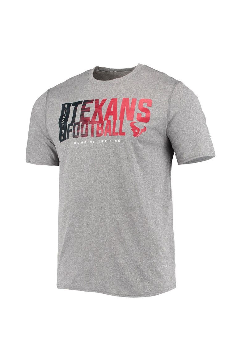 Men's New Era Heathered Gray Houston Texans Combine Authentic Game On T-Shirt, Alternate, color, Heather Gray
