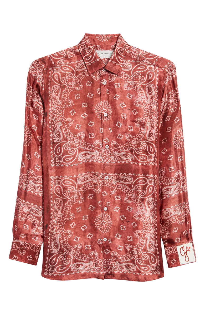Golden Goose Journey Paisley Print Button-Up Shirt, Alternate, color, 