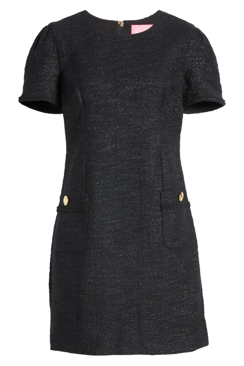 Kesia Bouclé Dress, Alternate, color, BLACK RESORT BOUCLE