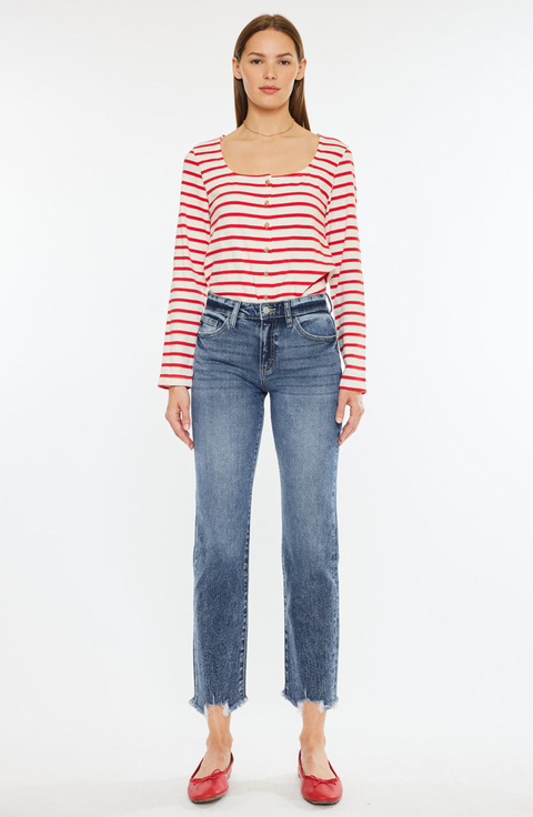 Kathrine Essentials High Rise Slim Straight Leg Jeans