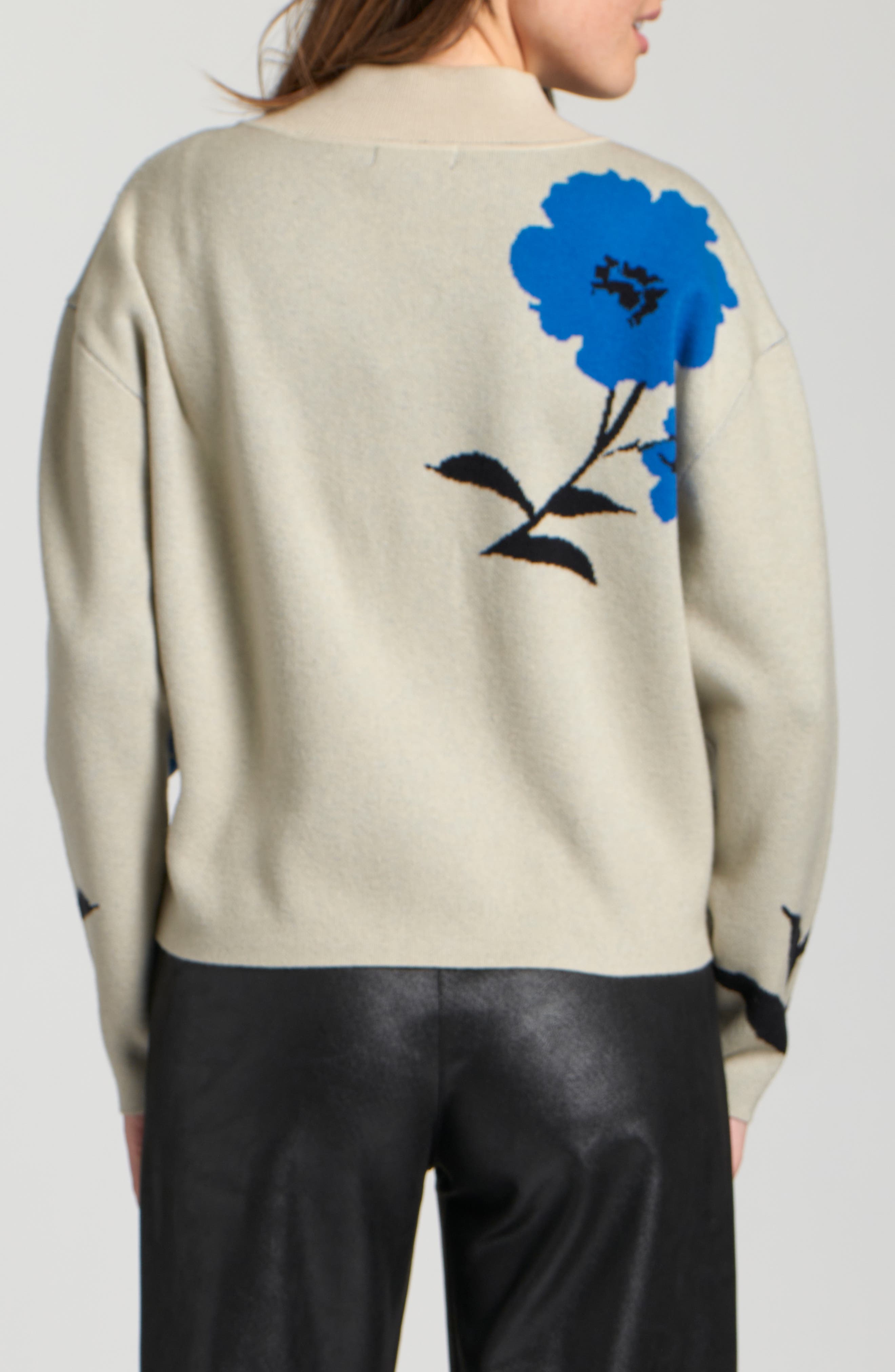 Floral Mock Neck Sweater - image 2