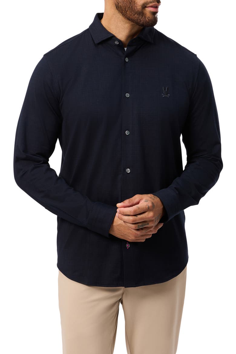 Crosby Knit Button-Up Shirt, Main, color, NAVY