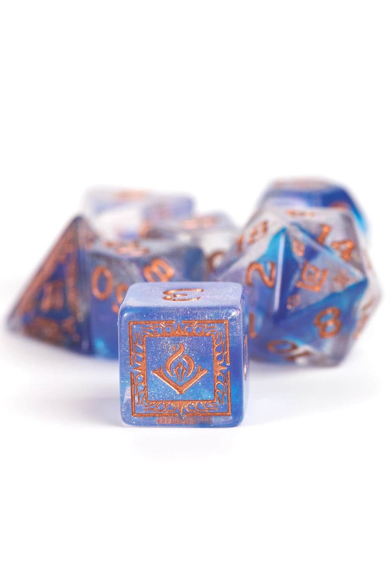 D&D Adventure Dice Wizard Blue, 16Pc Rpg Die Set, Alternate, color, Blue