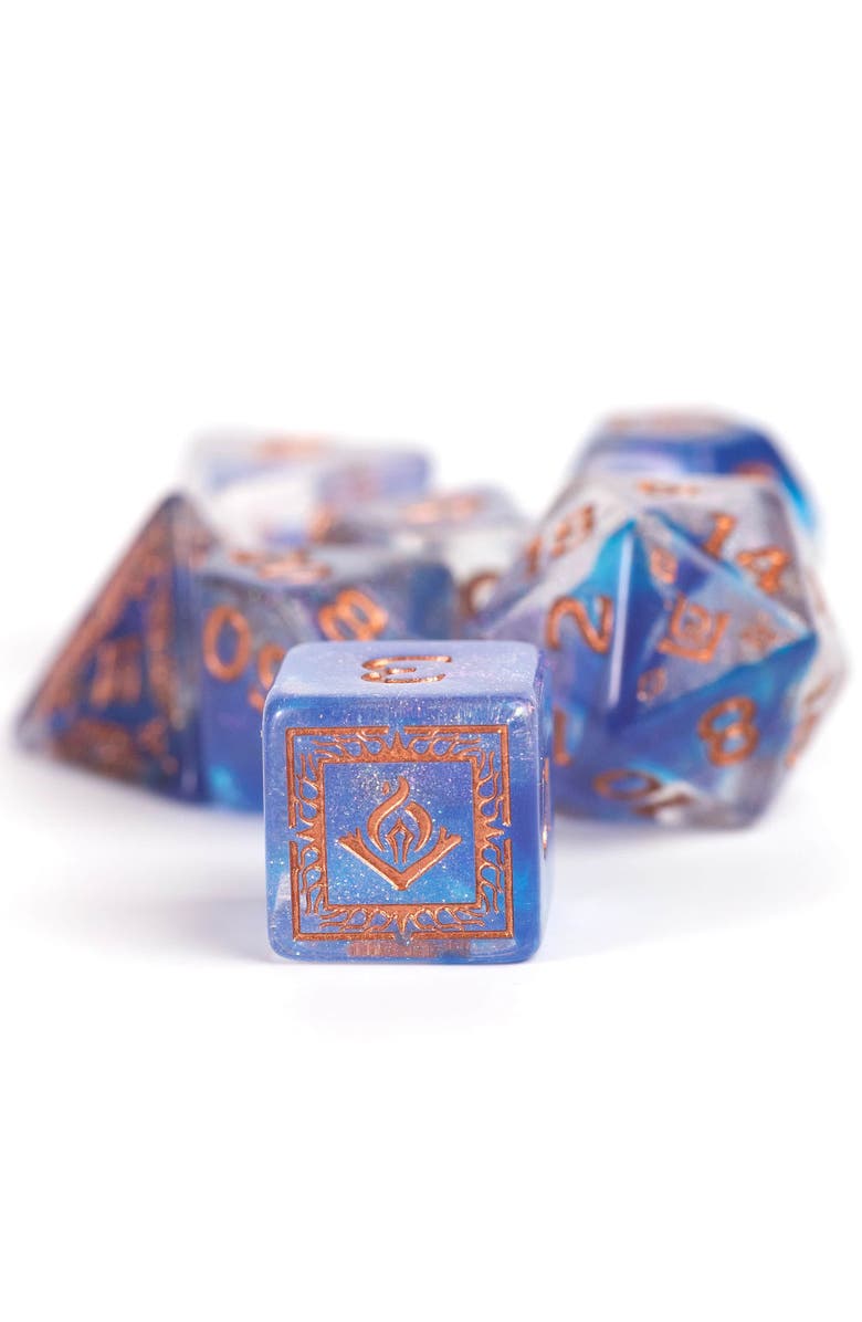 Dungeons & Dragons D&D Adventure Dice Wizard Blue, 16Pc Rpg Die Set, Alternate, color, Blue