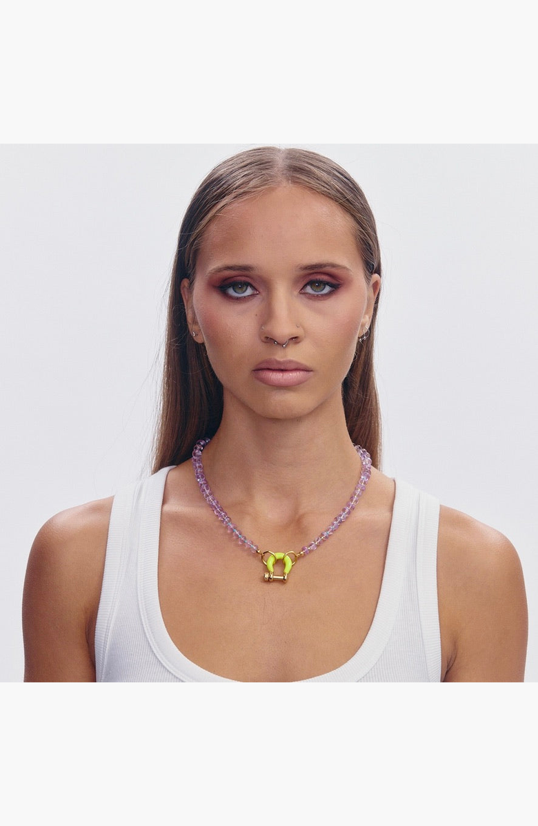 SHOP SPICY DAN Benny Gender Inclusive Amethyst Necklace, Alternate, color, Purple