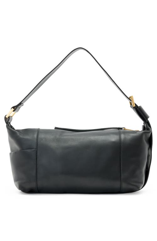 Allsaints Womens Black Vega Leather Shoulder Bag In Black