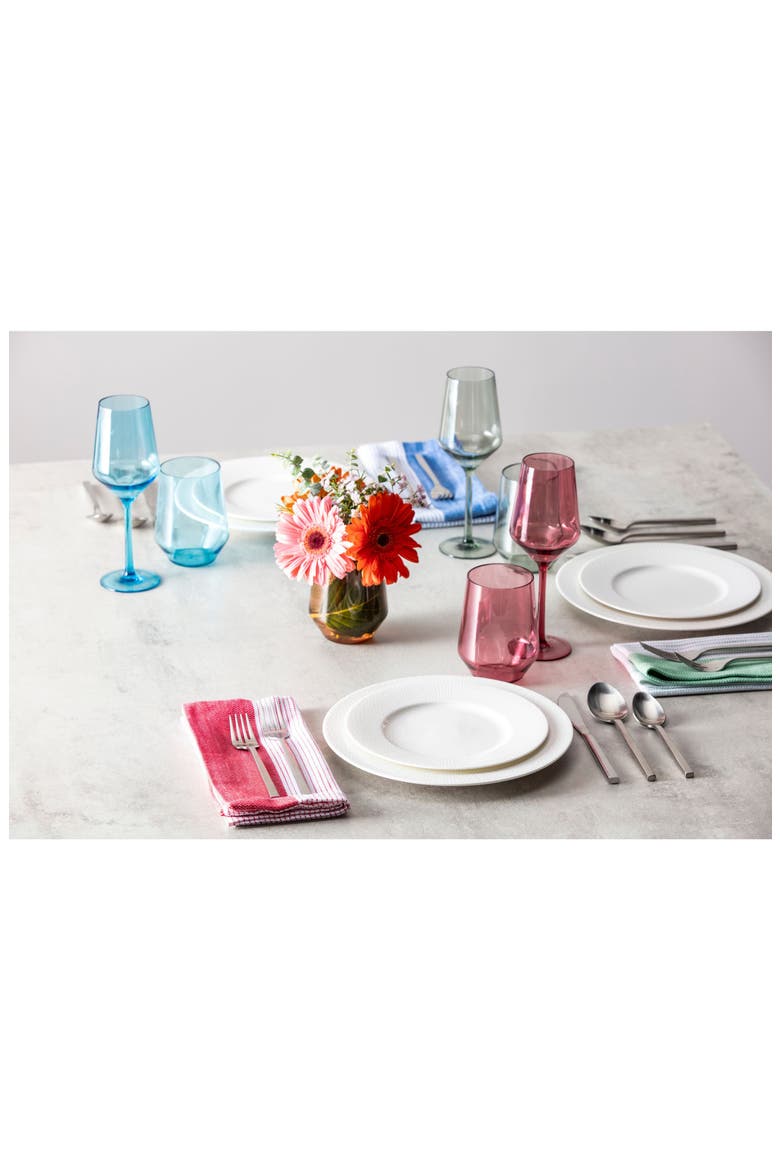 Amanda Embossed 16-Piece Dinnerware Set, Alternate, color, WHITE