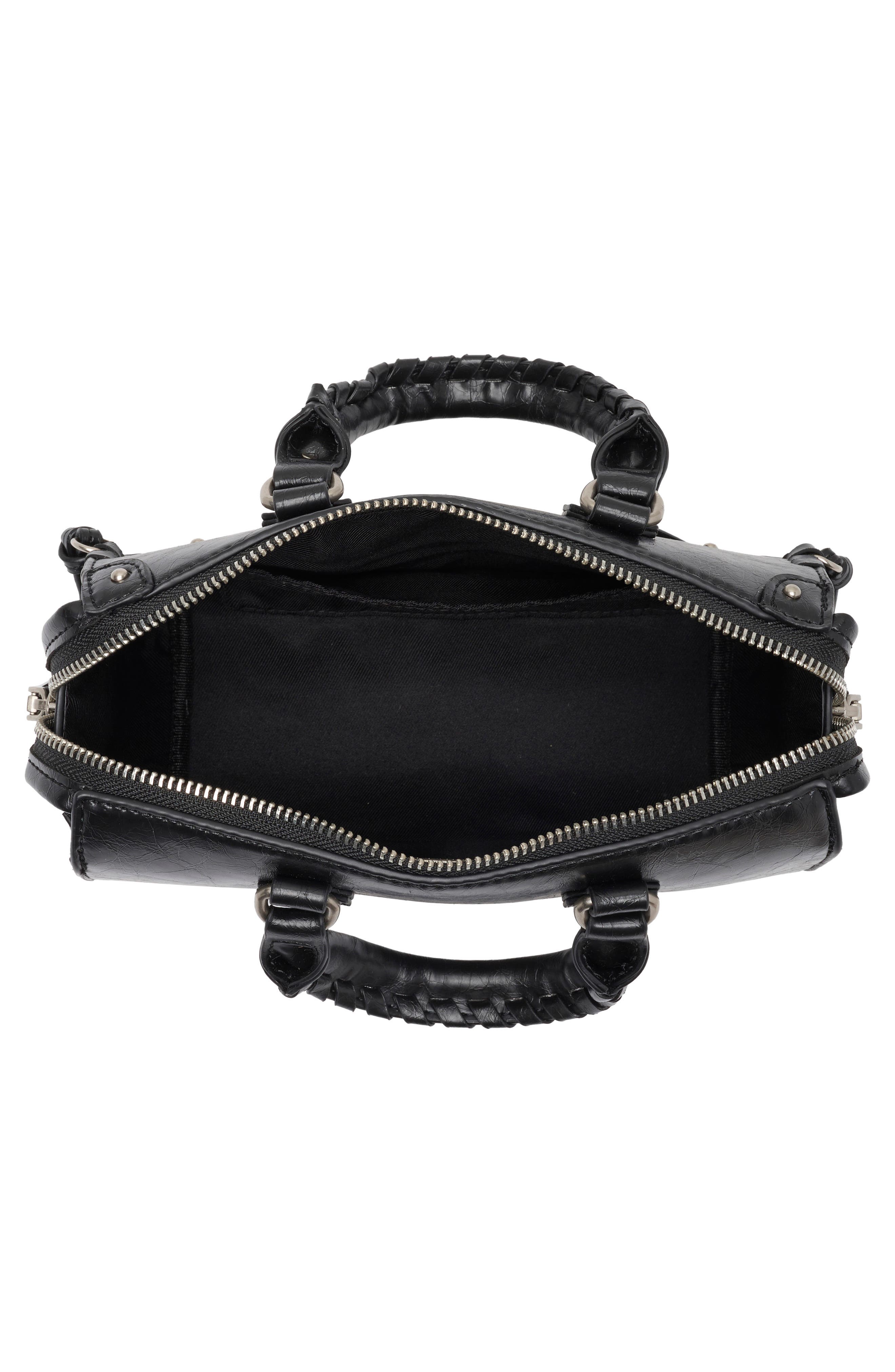 Bharp Faux Leather Crossbody Bag, Alternate, color, BLACK GLAZED PU