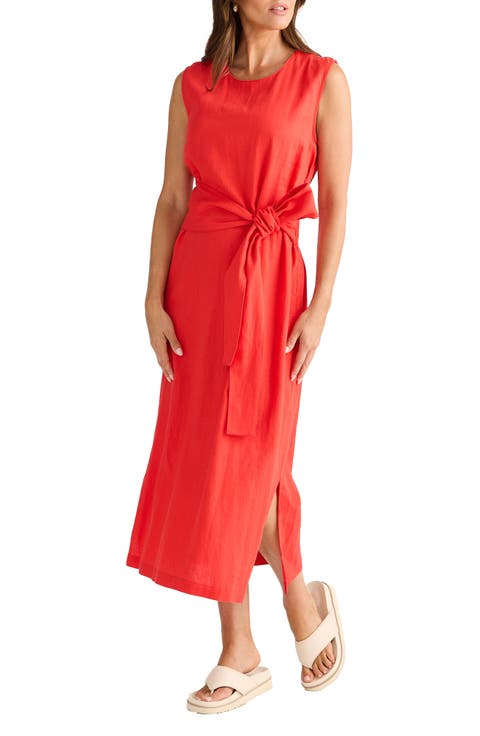 Turning Point Tie Waist Midi Dress