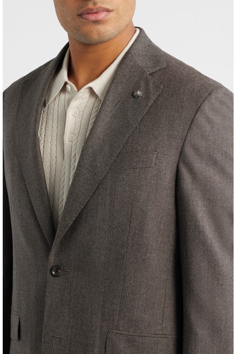 Montana Brown Houndstooth Wool & Cashmere Suit, Alternate, color, BROWN