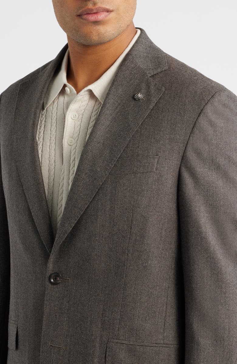 Jack Victor Montana Brown Houndstooth Wool & Cashmere Suit, Alternate, color, Brown