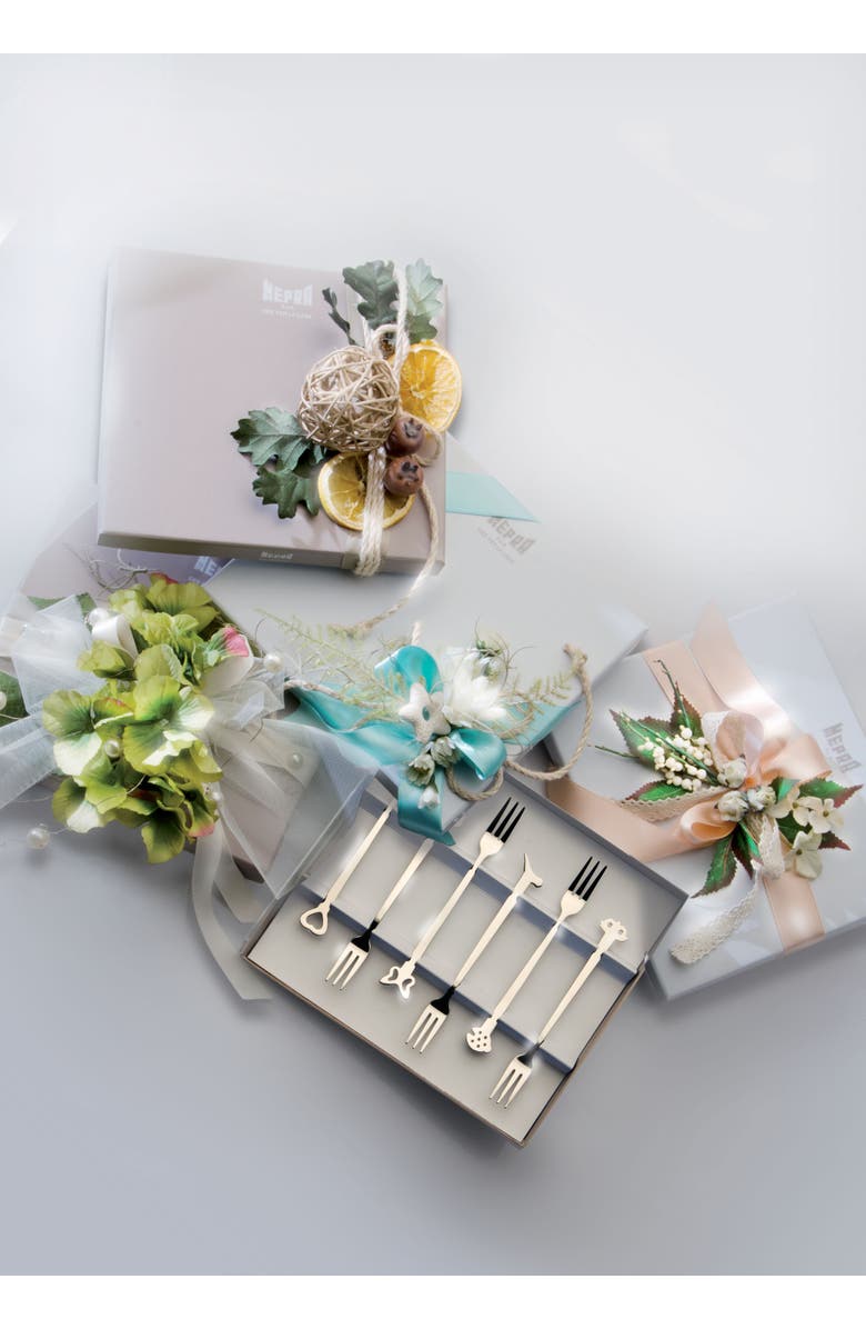 Mepra Evento Mini Fork Set - 6 Pieces, Alternate, color, Silver