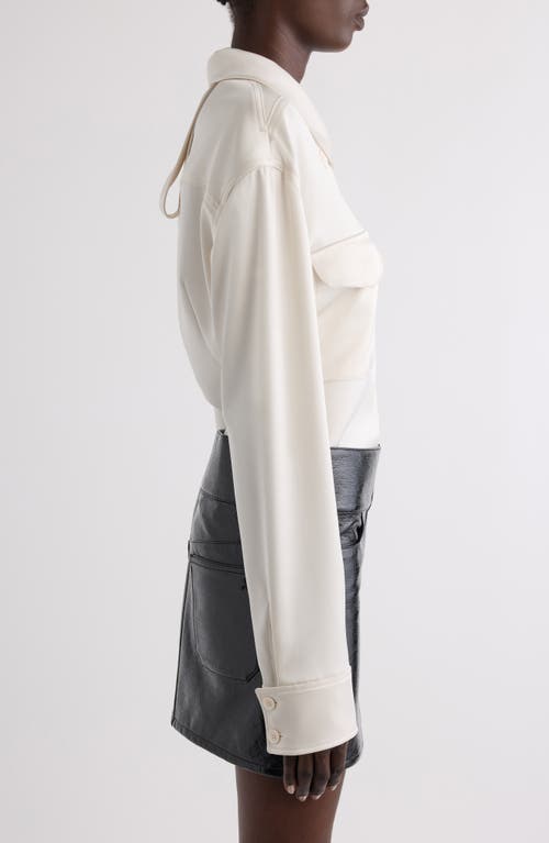 Shop Courrèges 2-pocket Satin Shirt In Natural