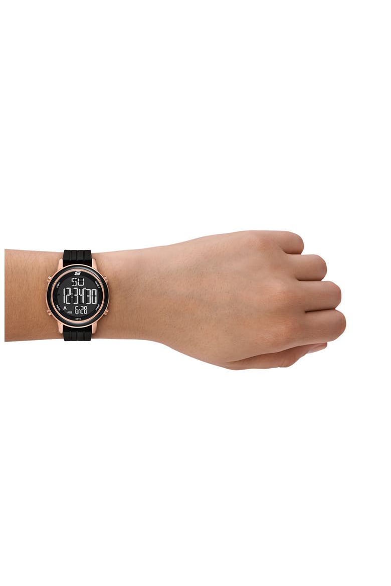 Westport Digital Silicone Strap Watch, 40mm, Alternate, color, ROSE GOLD