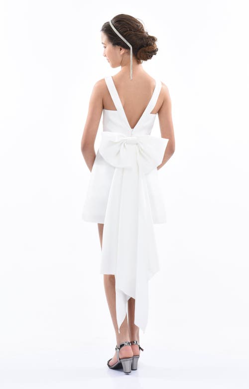 Tulleen Isabel Bow Satin Dress In White