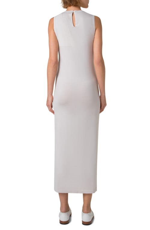 Akris Trapeze Rayonnant Sleeveless Knit Shift Dress In Greige-ecru