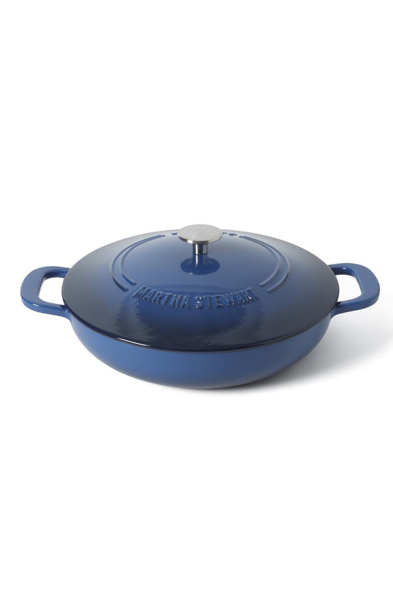 Gatwick 3.5-Quart Enameled Cast Iron Braiser with Lid, Alternate, color, Blue