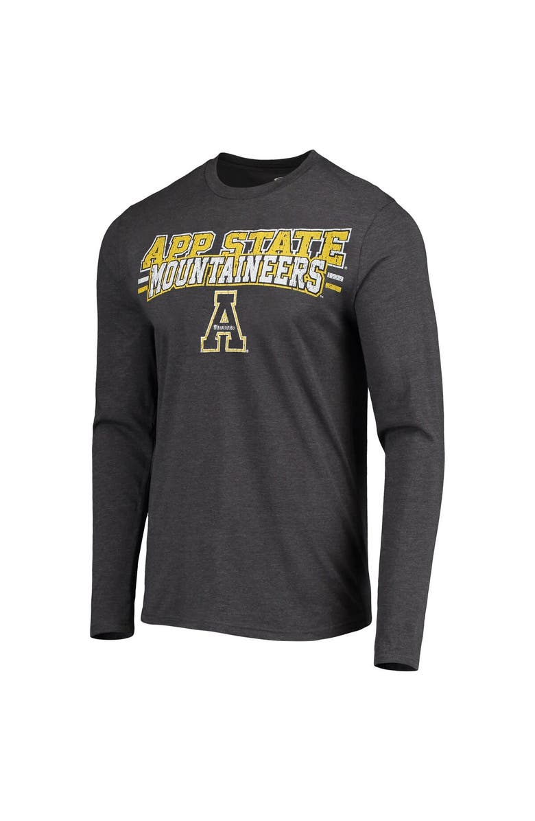 CONCEPTS SPORT Men's Concepts Sport Black/Heathered Charcoal Appalachian State Mountaineers Meter Long Sleeve T-Shirt & Pants Sleep Set, Alternate, color, Black