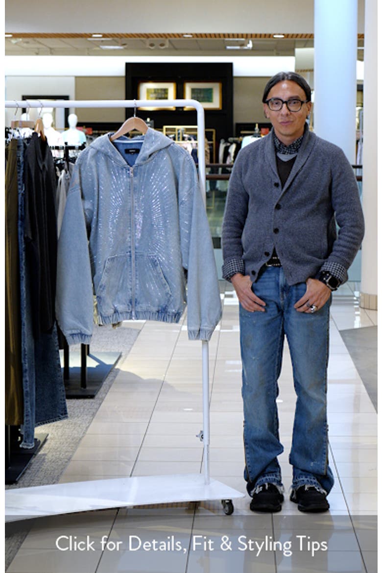 PURPLE BRAND Radial Crystal Hotfix Denim Zip Jacket (Men) | Nordstrom